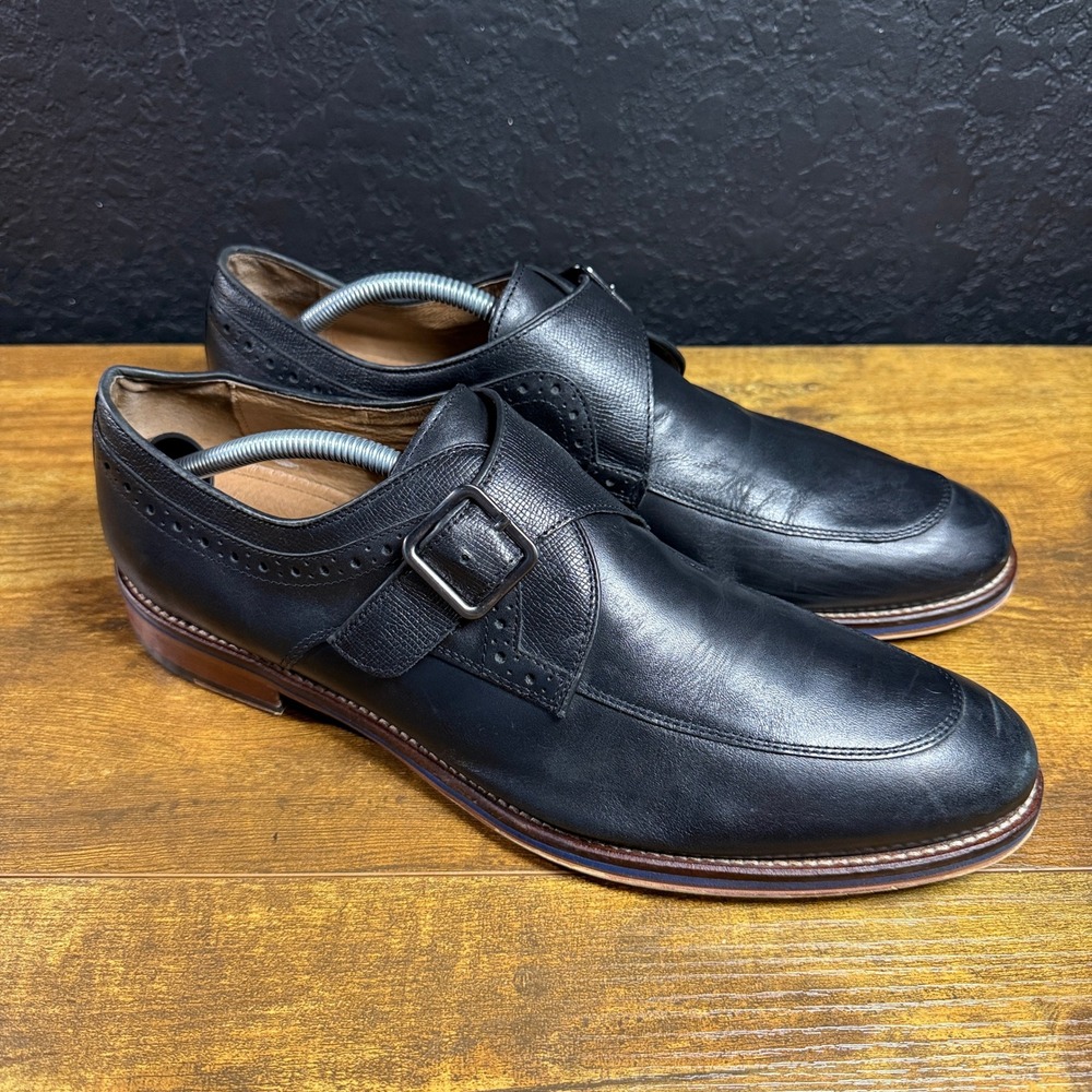 Johnston & Murphy Single Monk Strap 20-3391 Black Leather Dress Shoes Mens 11.5